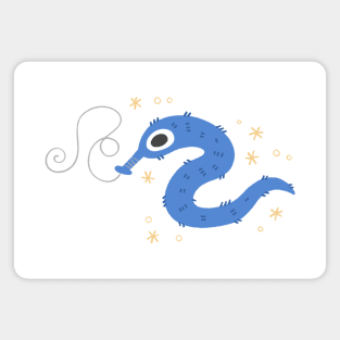 Blue Worm-on-a-String Magnet